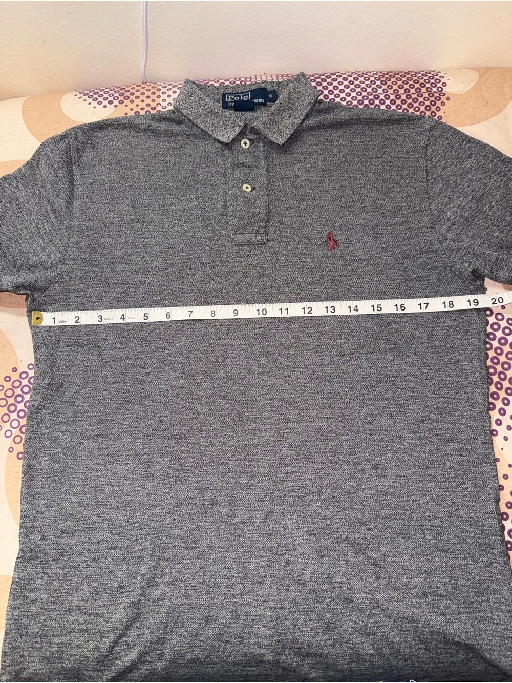 Ralph Lauren Gray Polo with Maroon Pony Logo - Picture 5 of 8